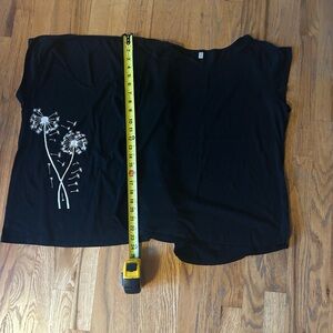 2 Black T-Shirts -  one with Dandelion Design, other just black no design
